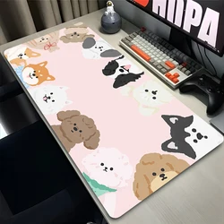 Rubber Mouse Pad Kawaii Non-Slip Desk Mat Corgi Dog Cute Large Gaming Mousepad Gamer HD Printing Mousepad Game Keyboard Pads XXL