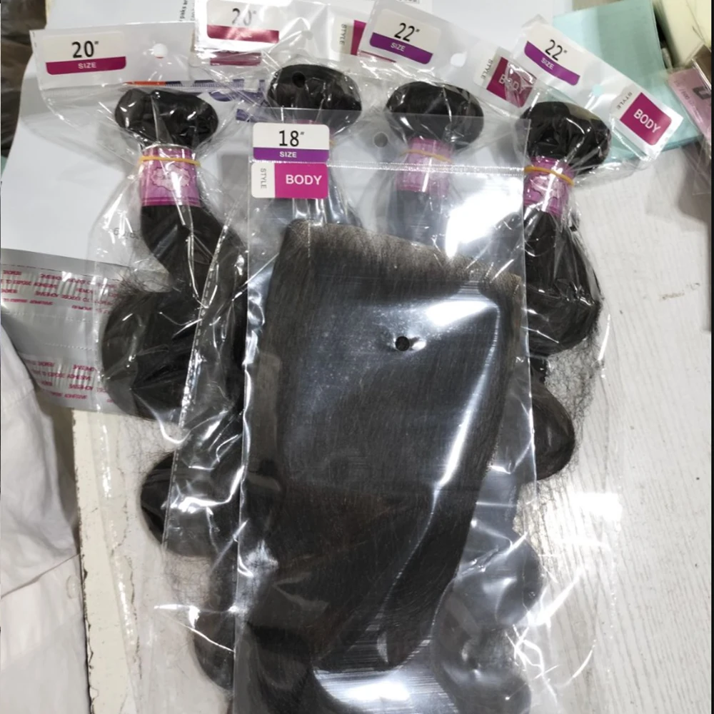 New Styles For Spring And Summer Wedding Festival Wholesale Indian Body Wave Human Hair Bundles With Lace Closure Frontal 20 22 24+18 Inch Real Virgin Remy Hair Weave Natural Color Hair Extensions Cuticle Aligned Remy Hair Weft Weave For Black Women