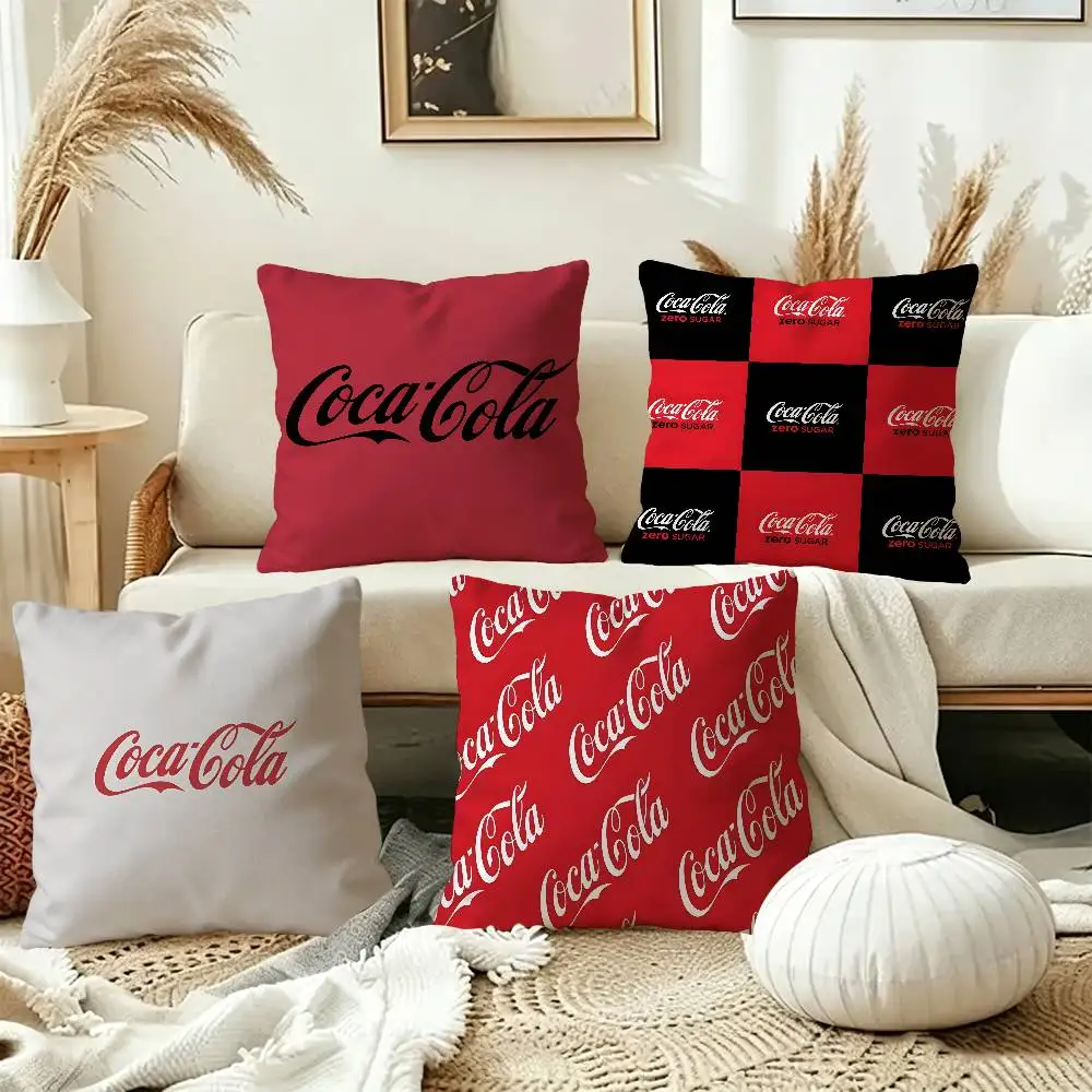 Fashion Print C-Coca C-Cola Cushion Cover Polyester Sofa Cushions Decorative Throw Pillows Home Decoration Pillowcover