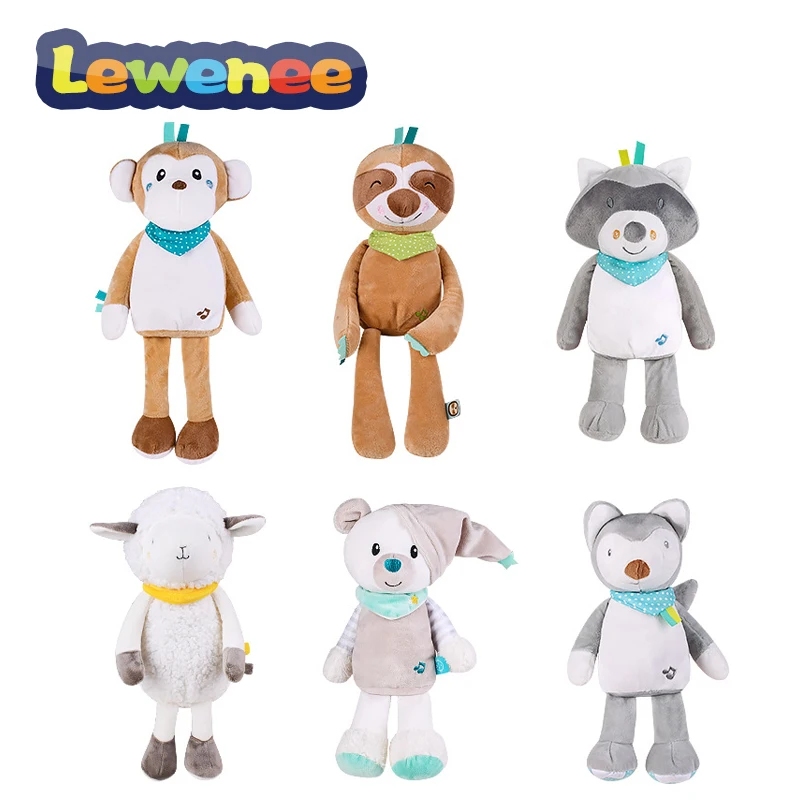 Lewenee Baby Doll Soothing Light Music Starry Sky Light Toys Baby Plush Soothing Doll Sleep Doll Toy Children Accompanying Toys