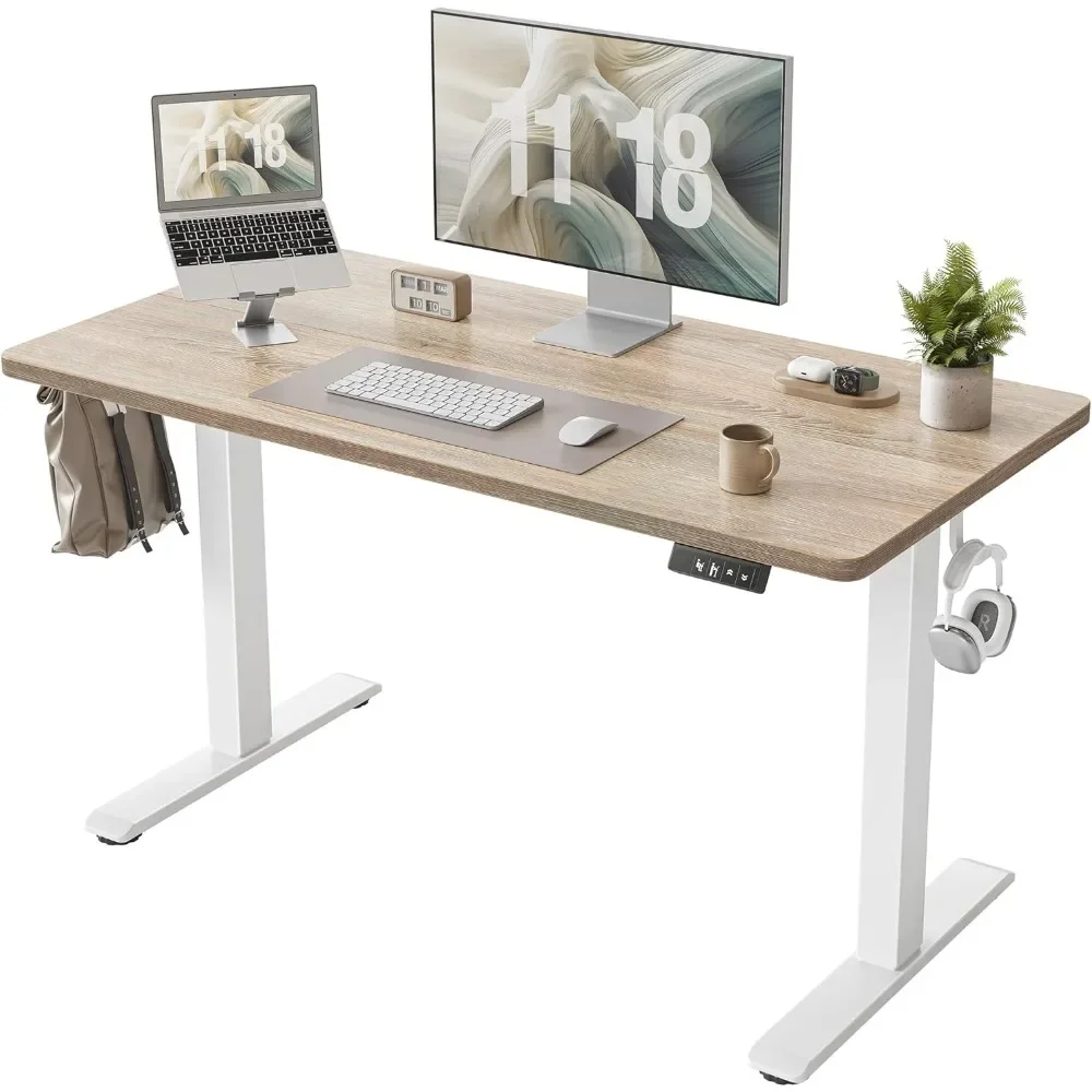 

Standing Desks, 47 x 24 inch Height Adjustable Electric Standing Desks, Sit Stand Up Desks, Splice Board, w/Frame/Maple Top