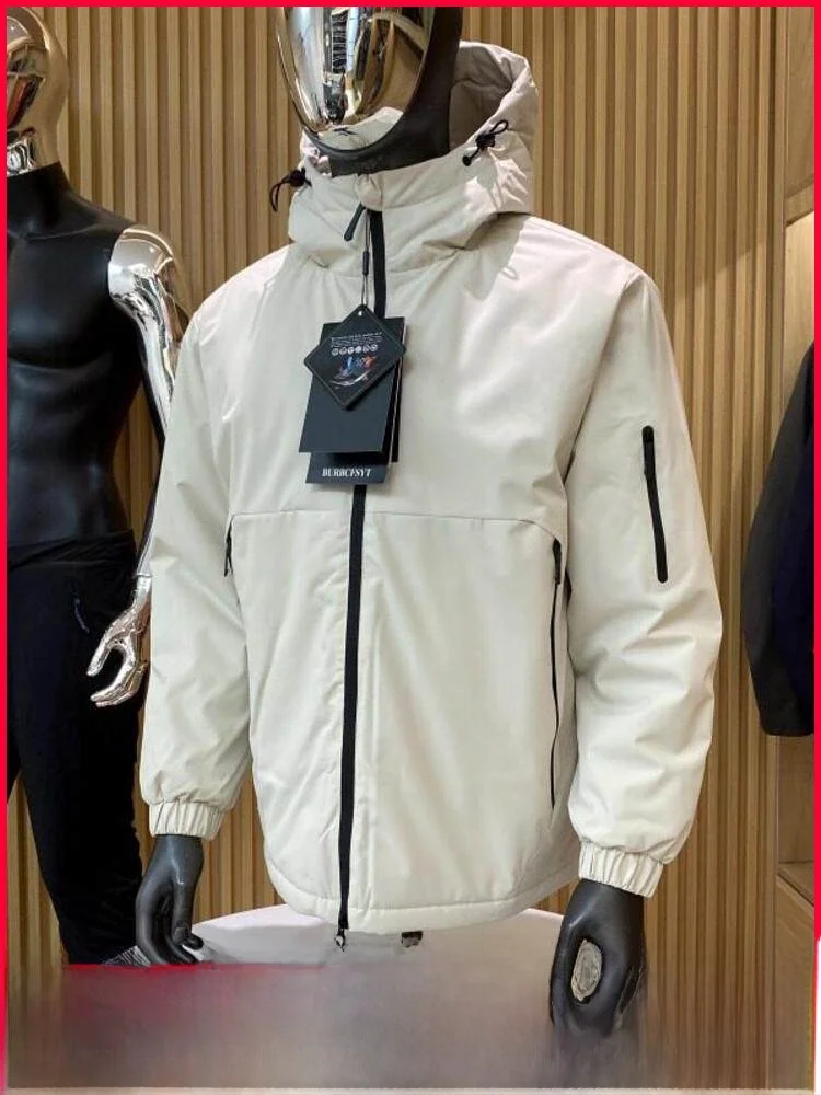 

ex Thiened Hooded Cotton Jaet Outdoor Windproof Winter Warm Casual Sle Zipper Closure Polyester Filled Cleanfit Design
