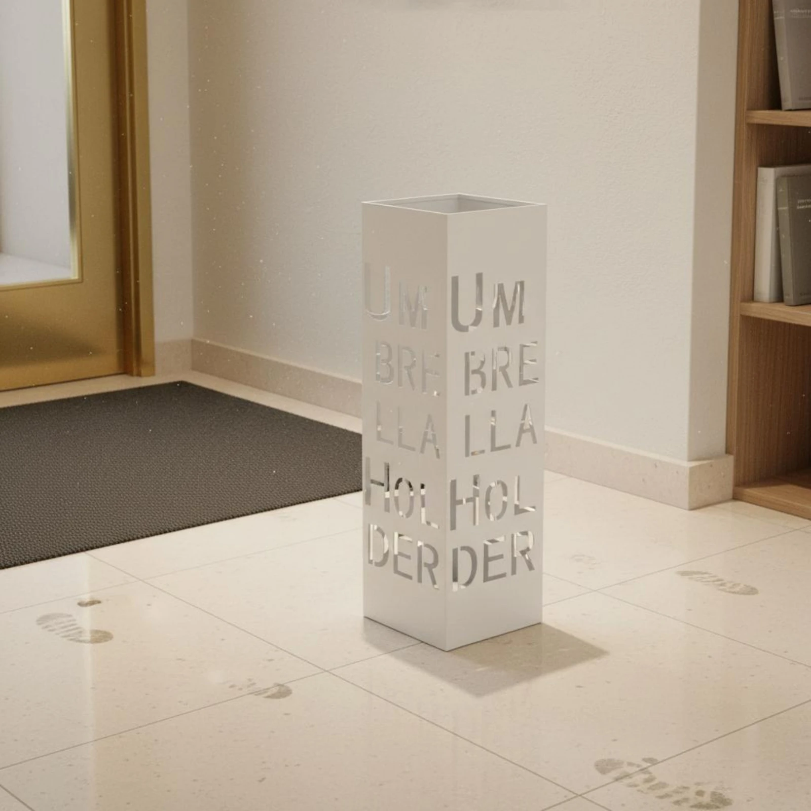 Letter Cutout Umbrella Stand Space Saving Metal Umbrella Holder Sturdy Stable Wobblewithout Wobble Base for Lobby