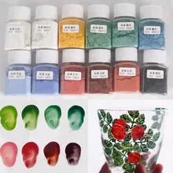 New Color 12-color Set Hand Painting Glass Pigment Electric Kiln Fired Low Temperature Glaze Powder DIY Pottery Painting Paint