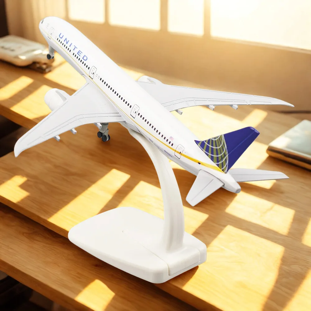 

Miniature Plane 20CM Aircraft Toys United B787 Airplane Aviation Metal Model Kids Toys Display Accessories Collectible