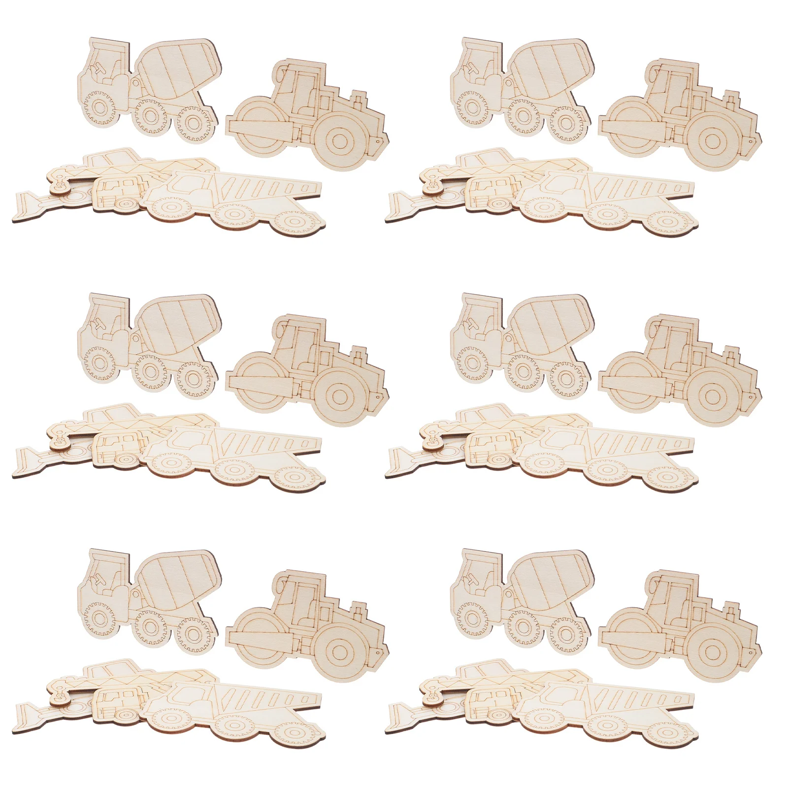 45 шт. пустые деревянные вырезы для автомобилей, кусочки дерева «сделай сам», для рисования, незавершенные формы автомобиля, принадлежности для рукоделия, детские художественные проекты