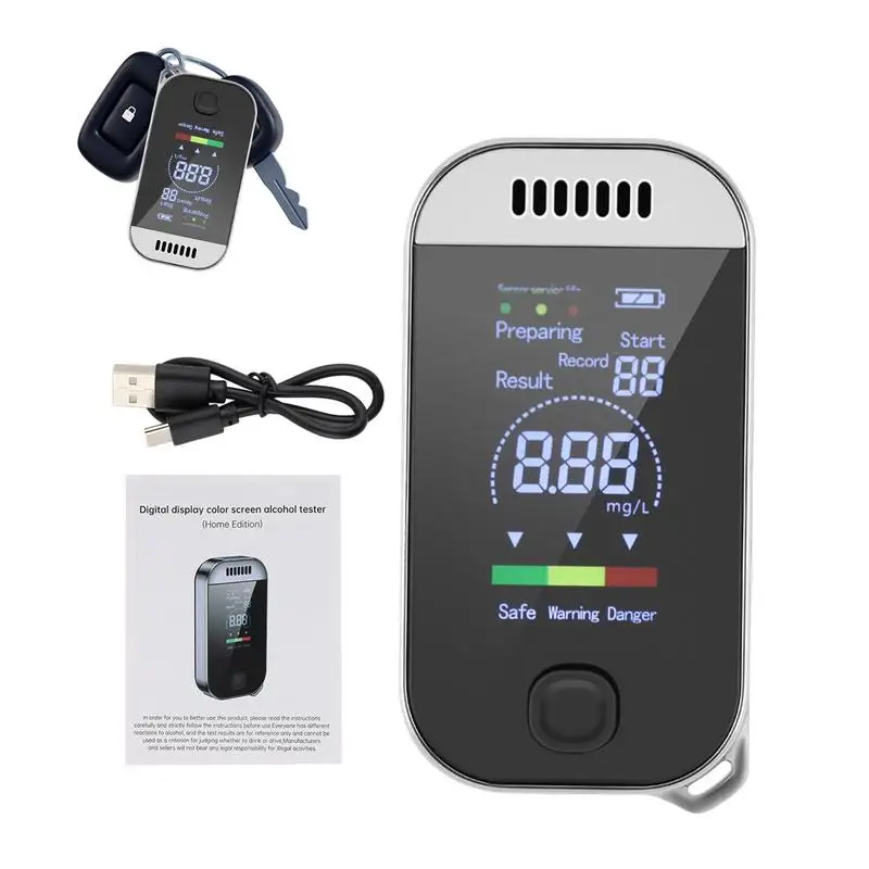 Portable Breathalyzer Alcohol Tester Digital Display Alcohol Breath Tester Alcohol Detection Non-Touch Alcohol Breath Test Tool