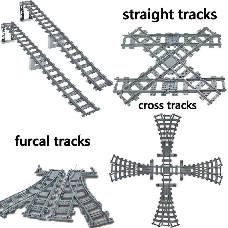 Building Block Creative Models Railways NEW City Trains Flexible Tracks Soft Straight Curved Rails Switch Toys For Kids Gifts