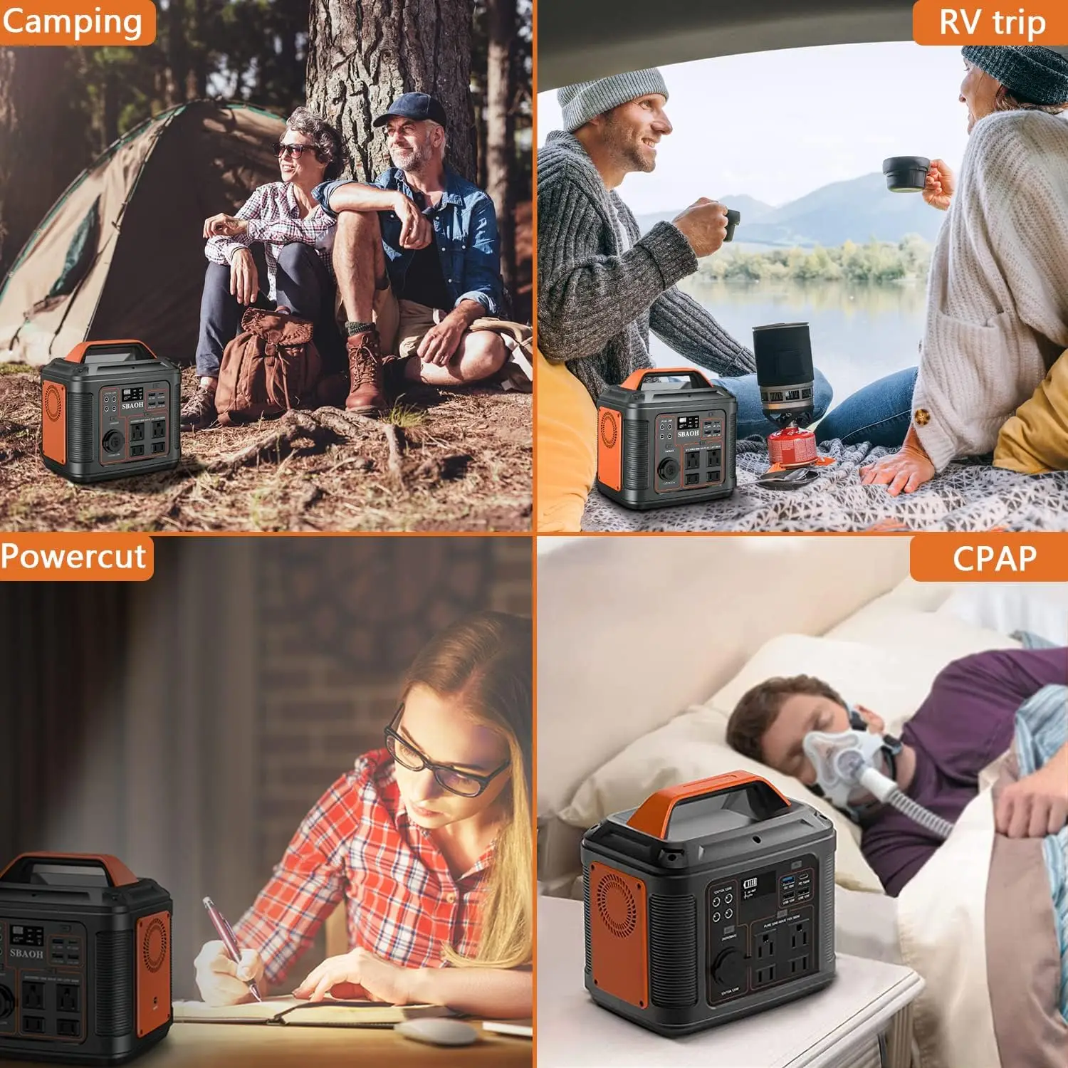 Portable Power Station, 300W 296Wh Solar Generator Quick Charge / 110V AC Outlets/DC Ports and LED Flashlight