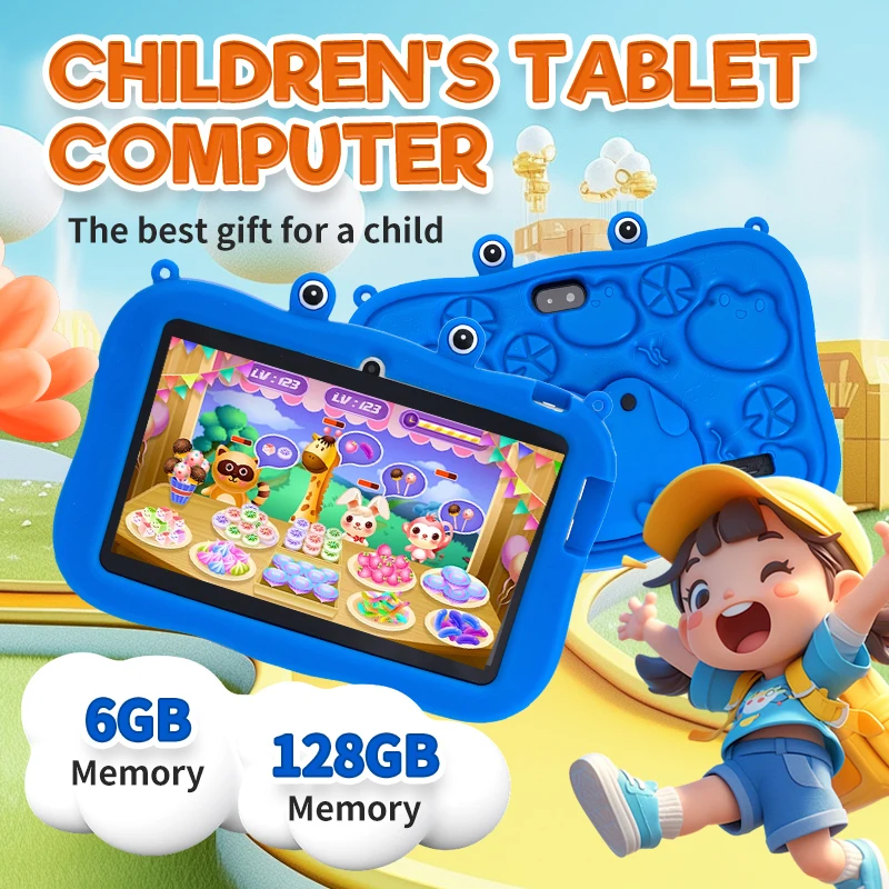 New Arrivals Learning Tablet for Kids, 7 Inch, Android 12, HD Dual Cameras, Toddler Educational Toy, Gift for Children, 5G WiFi