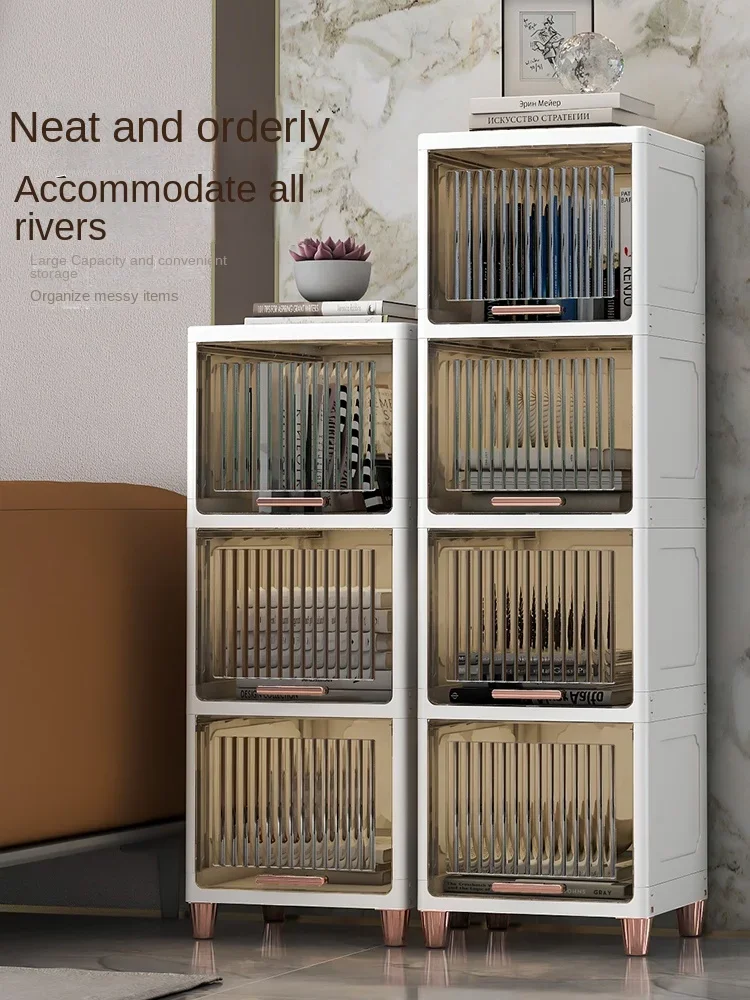 

Bookshelf shelf landing dust-proof storage cabinet imitation glass acrylic door home lockers snack bookcase