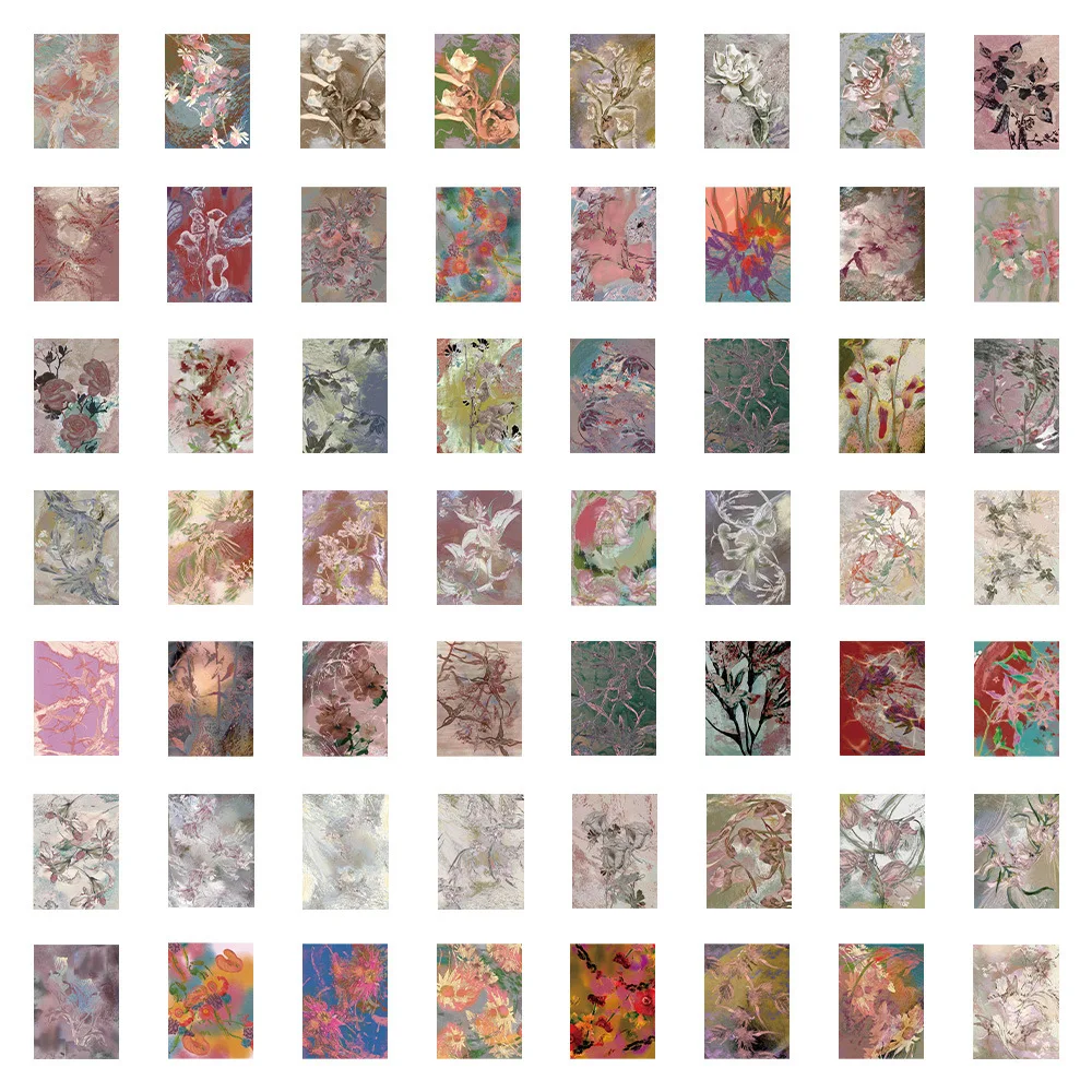 10/60PCS Pretty Flower Art Graffiti Stickers Aesthetic Rosa Rubus Sticker for Phone Computer Notebook Stationery DIY Toys Secret