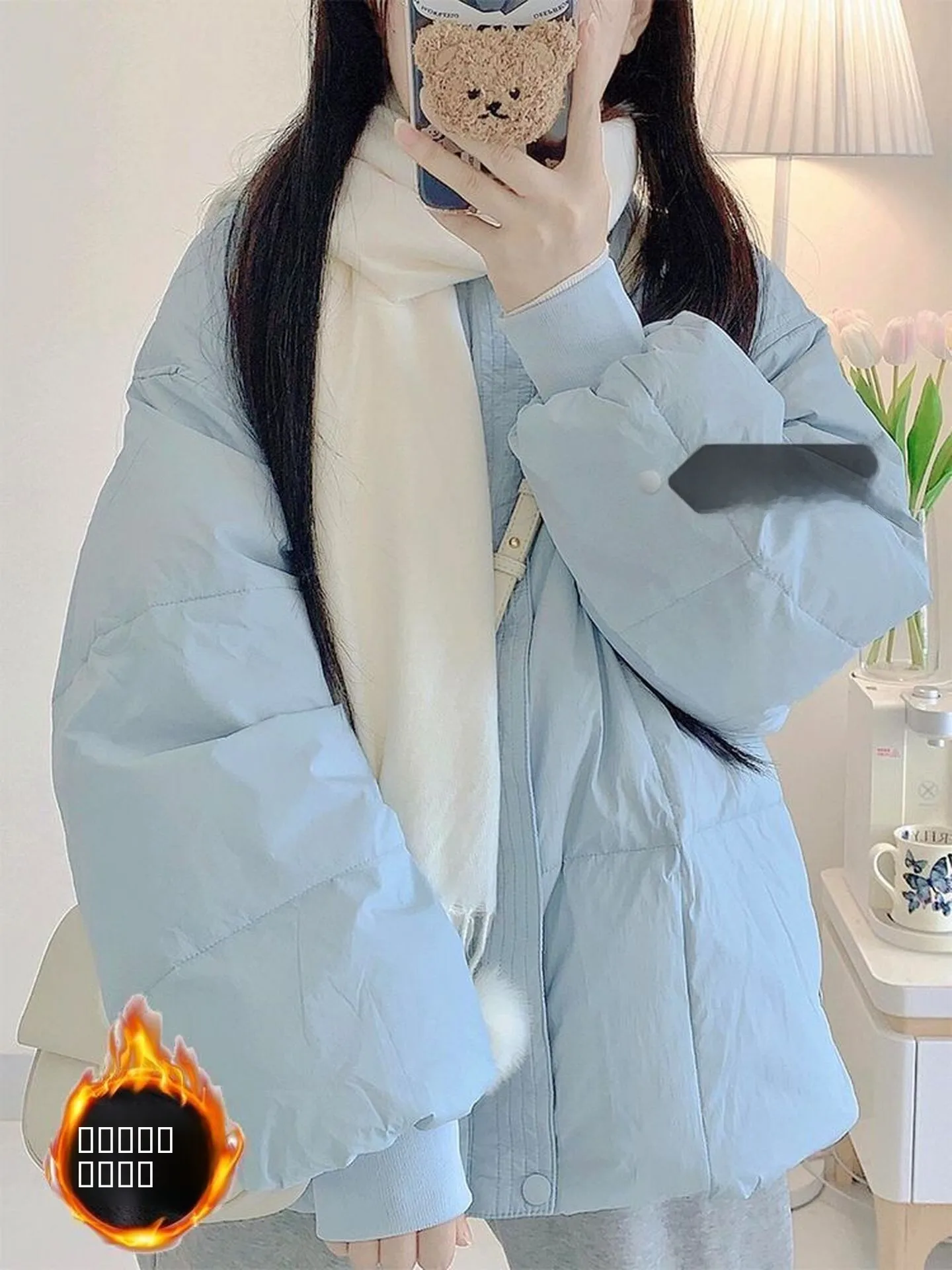 

plus Size Baseball Collar down Cotton Jaet Women Autumn Winter Thiened ort Bread Sle Warm Outerwear Korean Loose Fit