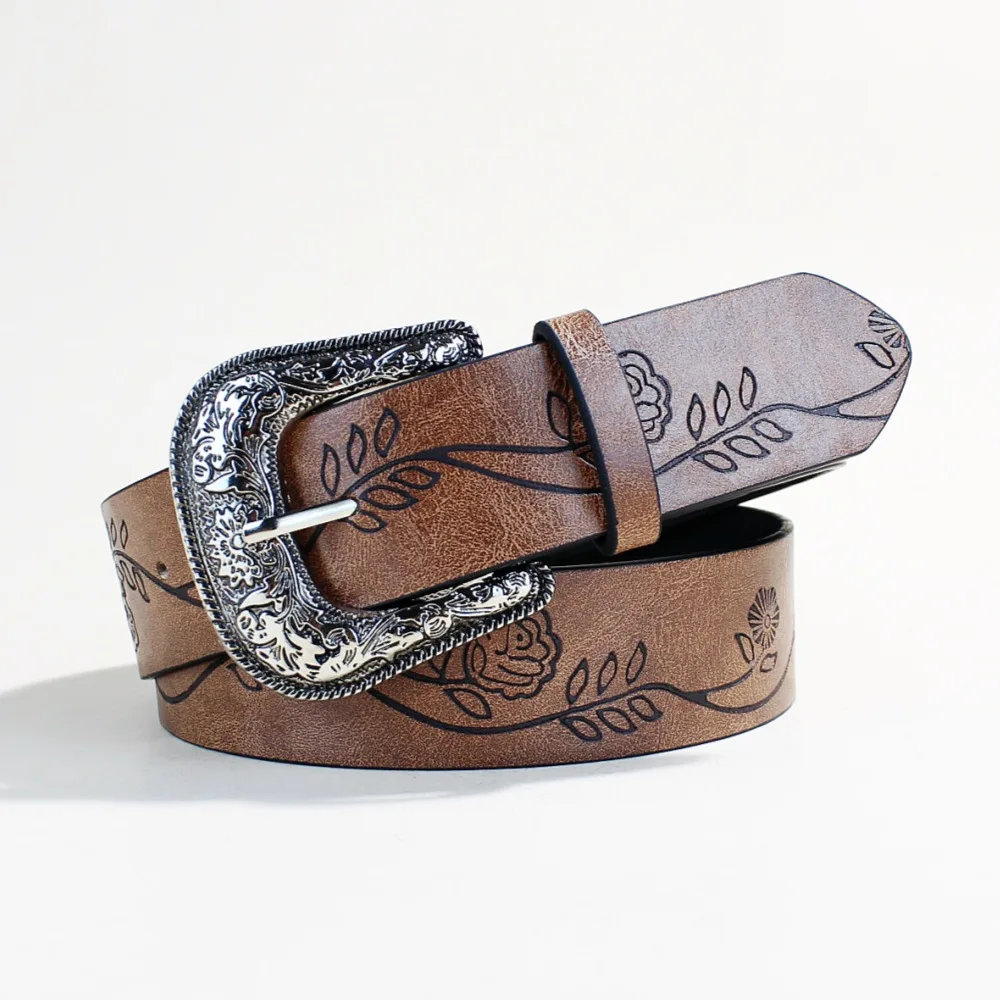 

European and American Western Belt Women's American Bohemian Retro Personality Leather Belt
