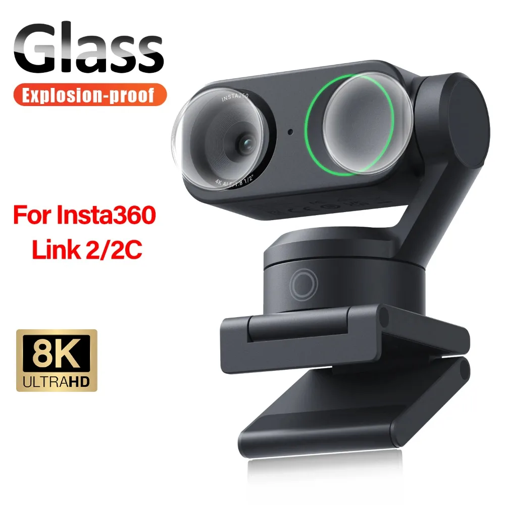 Tempered Glass For Insta360 Link 2 2C Lens Protector Glass 9H Hardness Explosion Proof HD Clear Camera Lens Protective Film