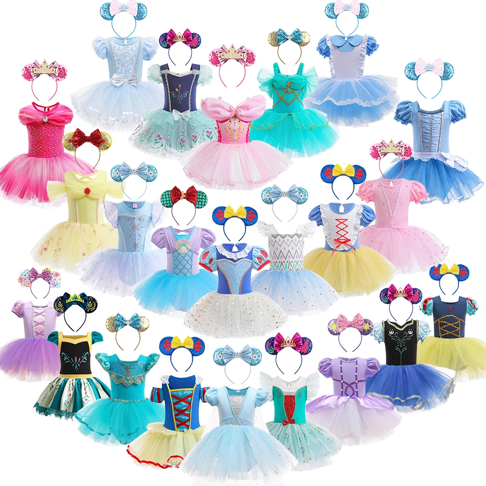 

Summer Party Toddler Girl Princess Dance Tutu Dress Halloween Elsa Belle Jasmine Dress Up Korean Style Baby Lace Tulle Bow Dress