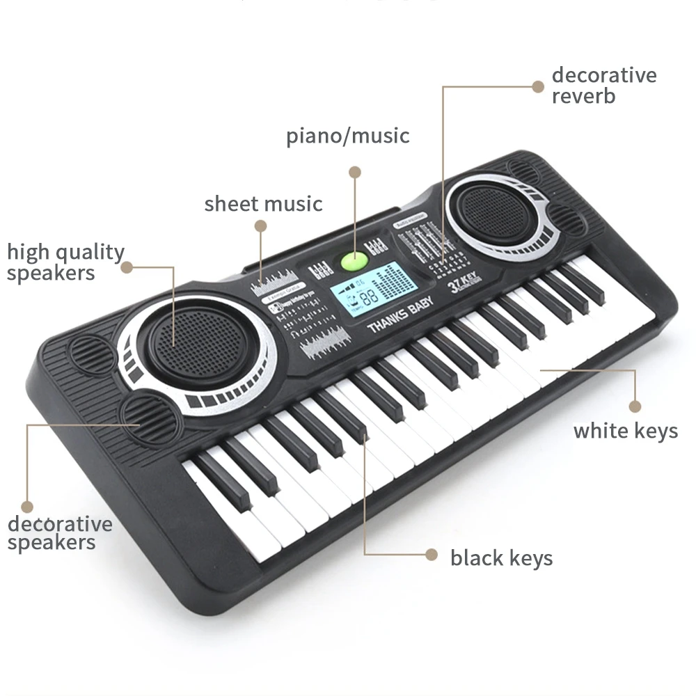 37 Key Electronic Keyboard Piano Toys for Kids Montessori Early Education Musical Instrument Toy for Children Girls Boys Gifts