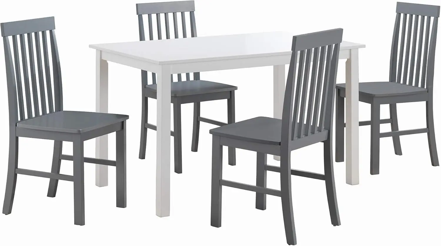 Table à manger en bois de ferme moderne, ensemble de 4 chaises, petite table de salle à manger et de cuisine, prêt à l'emploi