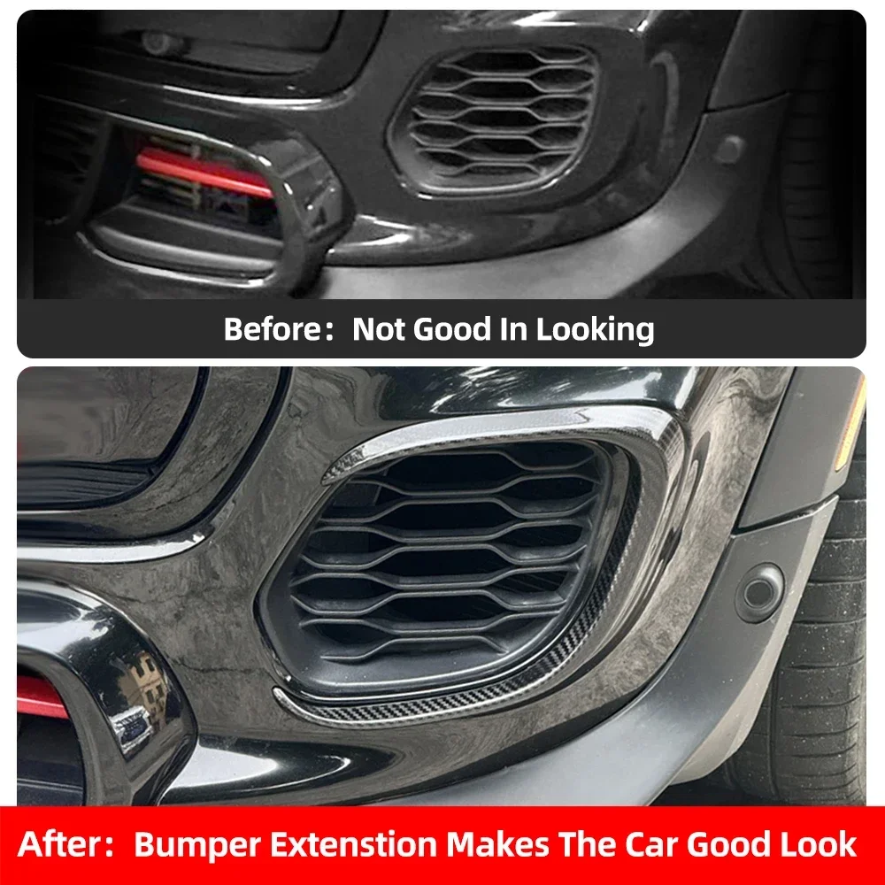 ABS Plastic Canards Stick On Style Type Cover Front Bumper Extenstion Decoration Parts 2014-2021 For Mini Cooper JCW F55 F56 F57