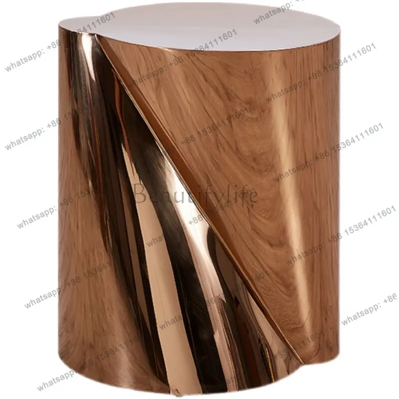 LS Italian minimalist light luxury Nordic special-shaped creative stainless steel small coffee table simple modern sofa