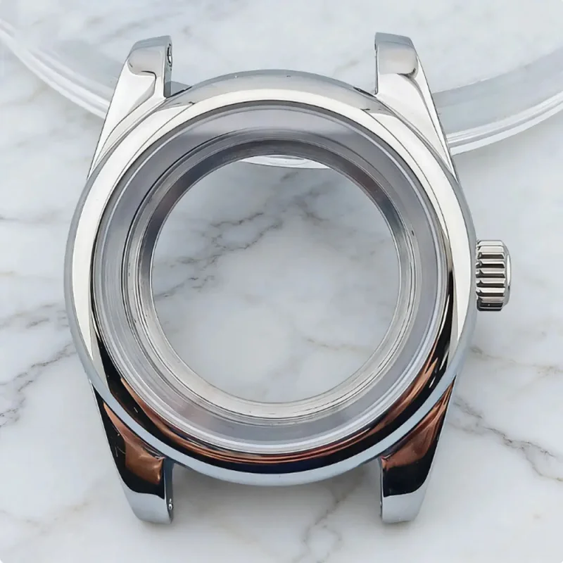 

Oyster case 39mm 316L stainless steel sapphire glass with transparent glass back cover fit for NH35 NH36 automatic movement