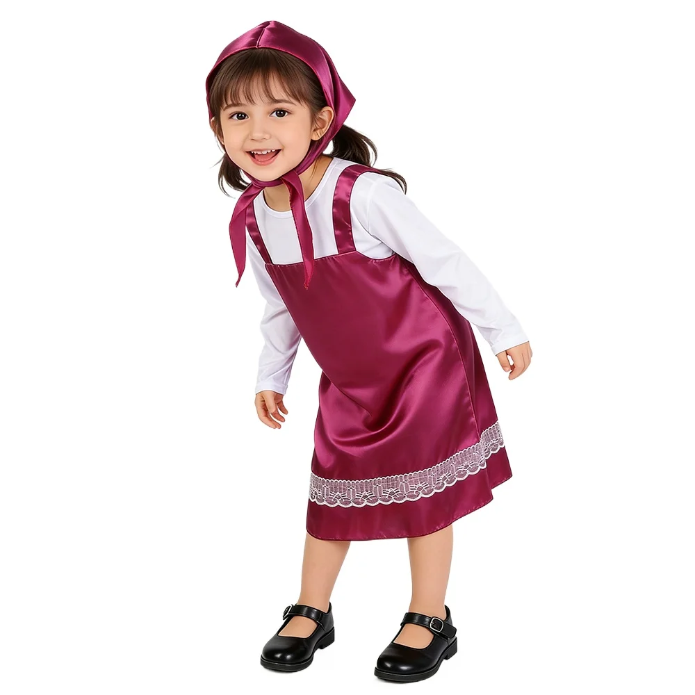 

Новый костюм для косплея Ниппая Маша, костюм на Хэллоуин, нарядные платья для девочек