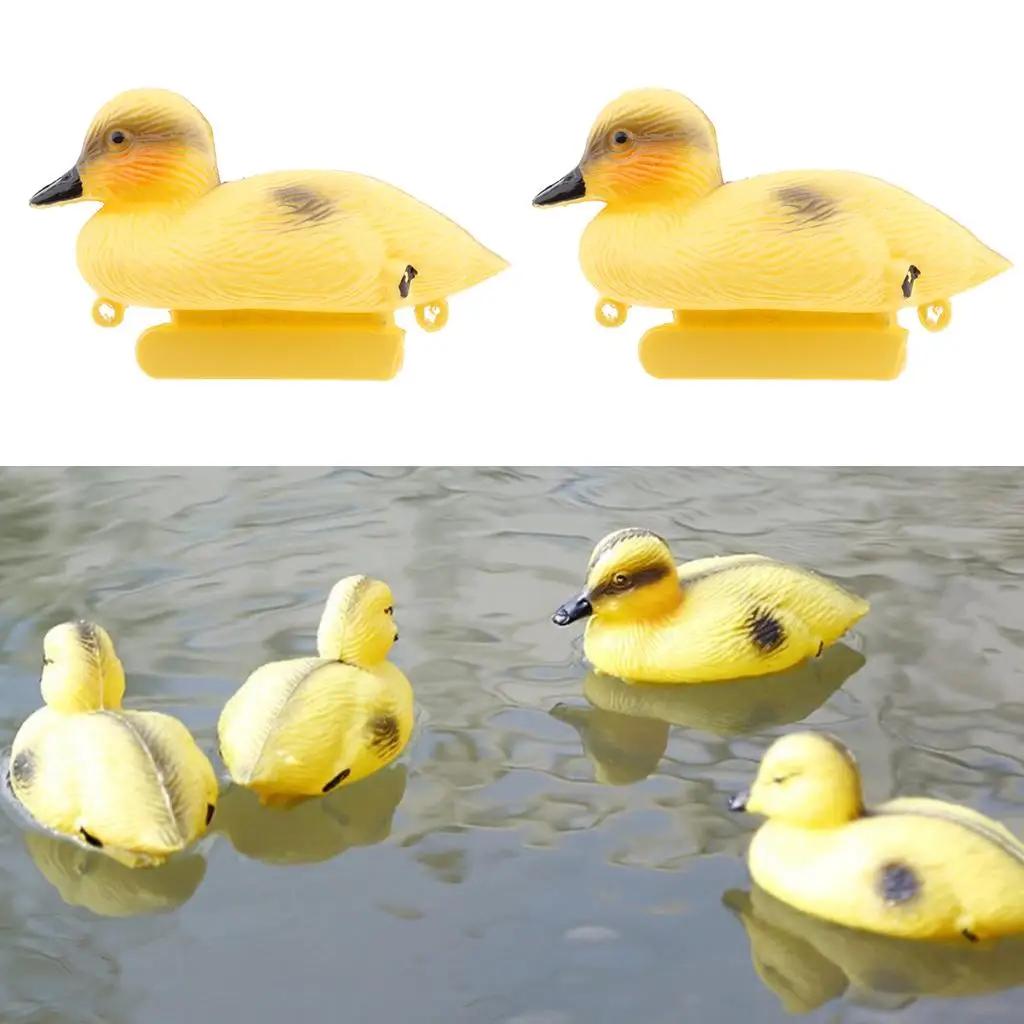 2Pcs/Set Floating Duck Ducklings Fish Pond Ornament Plastic Decoy Mallard Lifesize