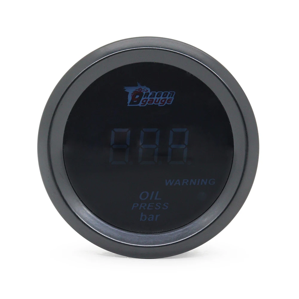 DRAGON GAUGE 2'' 52MM Digitales Auto-Öldruckmessgerät mit BAR-Anzeige und roter LED-Beleuchtung – Detail 5
