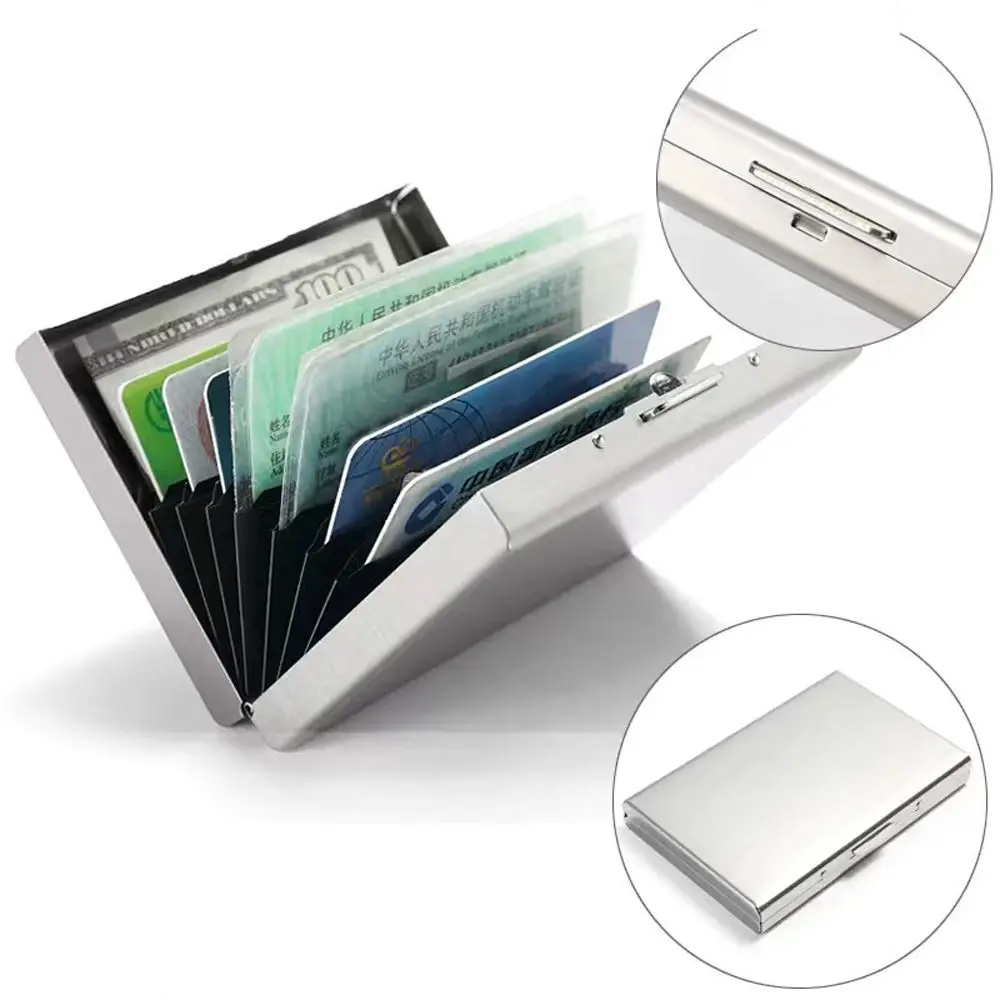 Stainless Steel Business Card Holder Cards Album Multi-card Bit Bank Card Case Water-proof Travel Accessories RFID Card Holder