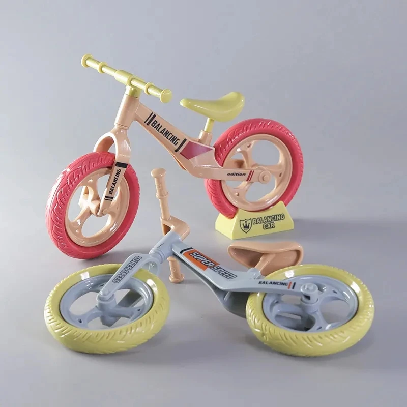 New Assembling Bicycle Toys For Children and Babies Sliding Bicycle Decoration Models Puzzle Assembly Mini Balance Bike Gifts