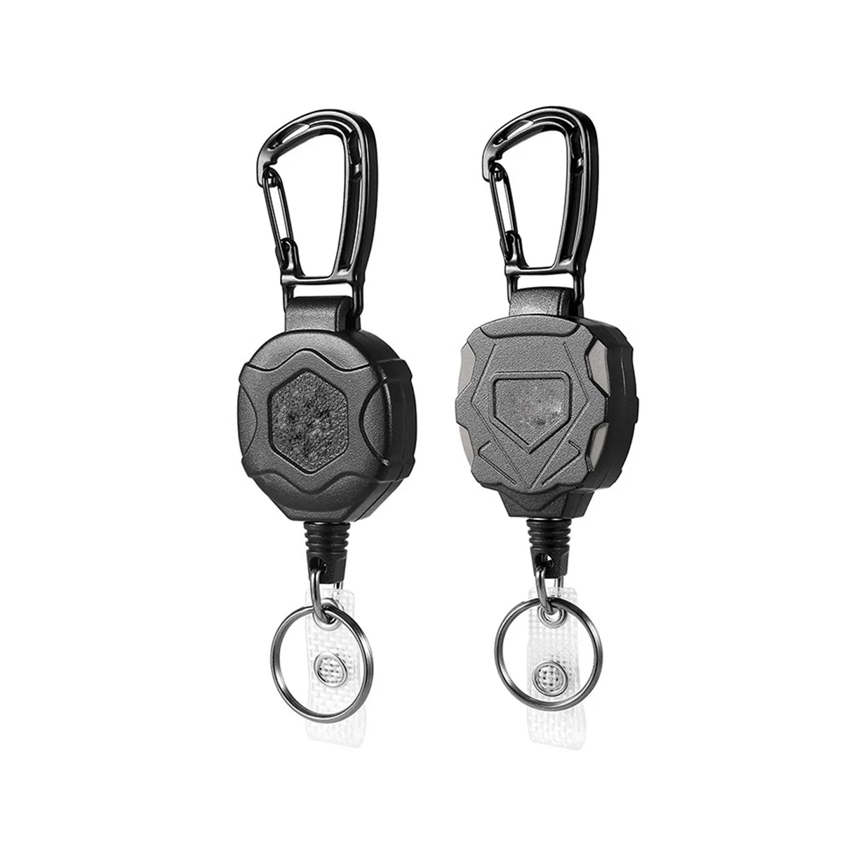 

2Pack Retractable Keychain, Heavy Duty Carabiner Badge Holder, ID Badge Reel with Steel Retractable Cord