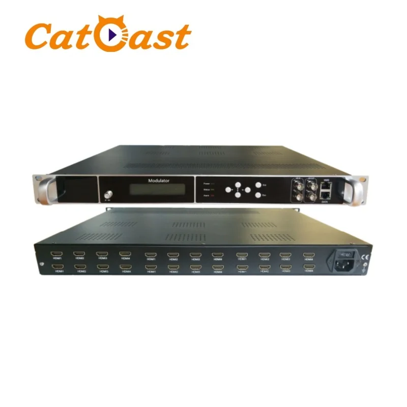 Multiple HD to DVB-T/ISDBT/DVB-C/ATSC RF encoder modulator digital headend