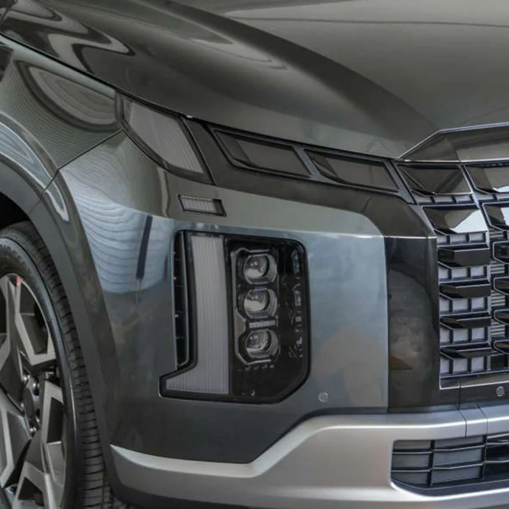 Vorgefertigte TPU-Scheinwerferfolie für Hyundai Palisade LX2 2020-2026 Rauchschwarz Hochglanz Kratzfeste Schutzfolie Vinyl-Wrap-Kit – Detail 2