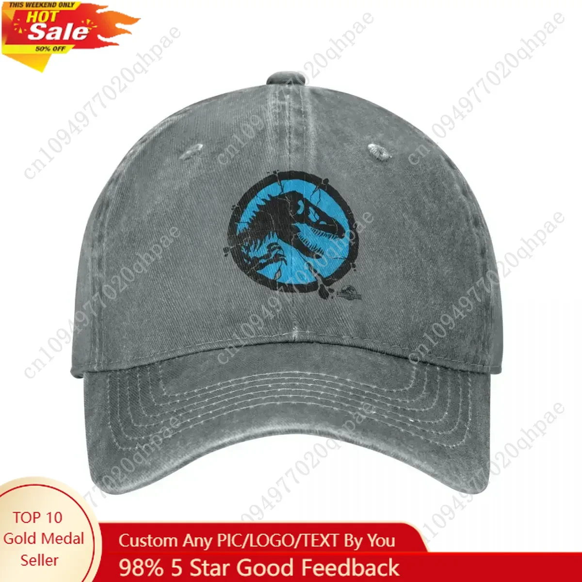 

Jurassic Park Shattered Baseball Caps Vintage Funny Sports Hats Hip Hop Activities Adjustable Fit Cap Original Hat for Men Women
