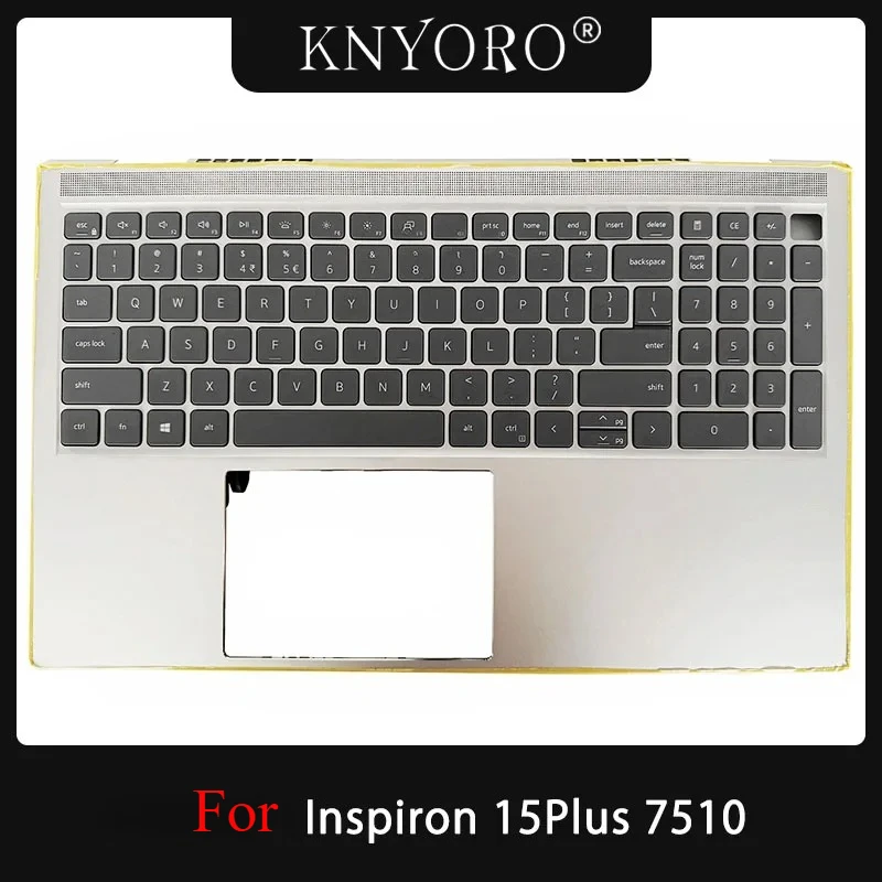 

Оригинальная новая клавиатура с подсветкой для ноутбука Inspiron 15 Plus 7510, чехол для упора для рук с клавиатурой, американская раскладка, серебряный корпус 0W9W9W