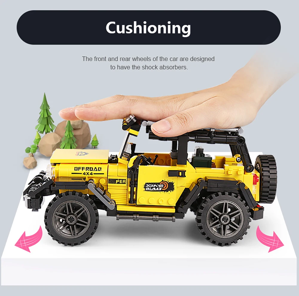 

DIY Go-anywhere Vehicle Building Block Set Toys MOC Car Self Assembly Model Creative Desktop Decor Jeep Bricks Toy Collection