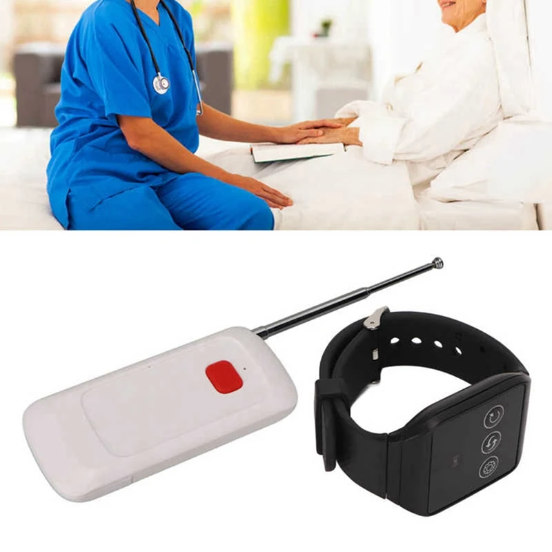 Wireless Caregiver Pager Wireless Nurse Call System Alert Button Waterproof for Home Hospital