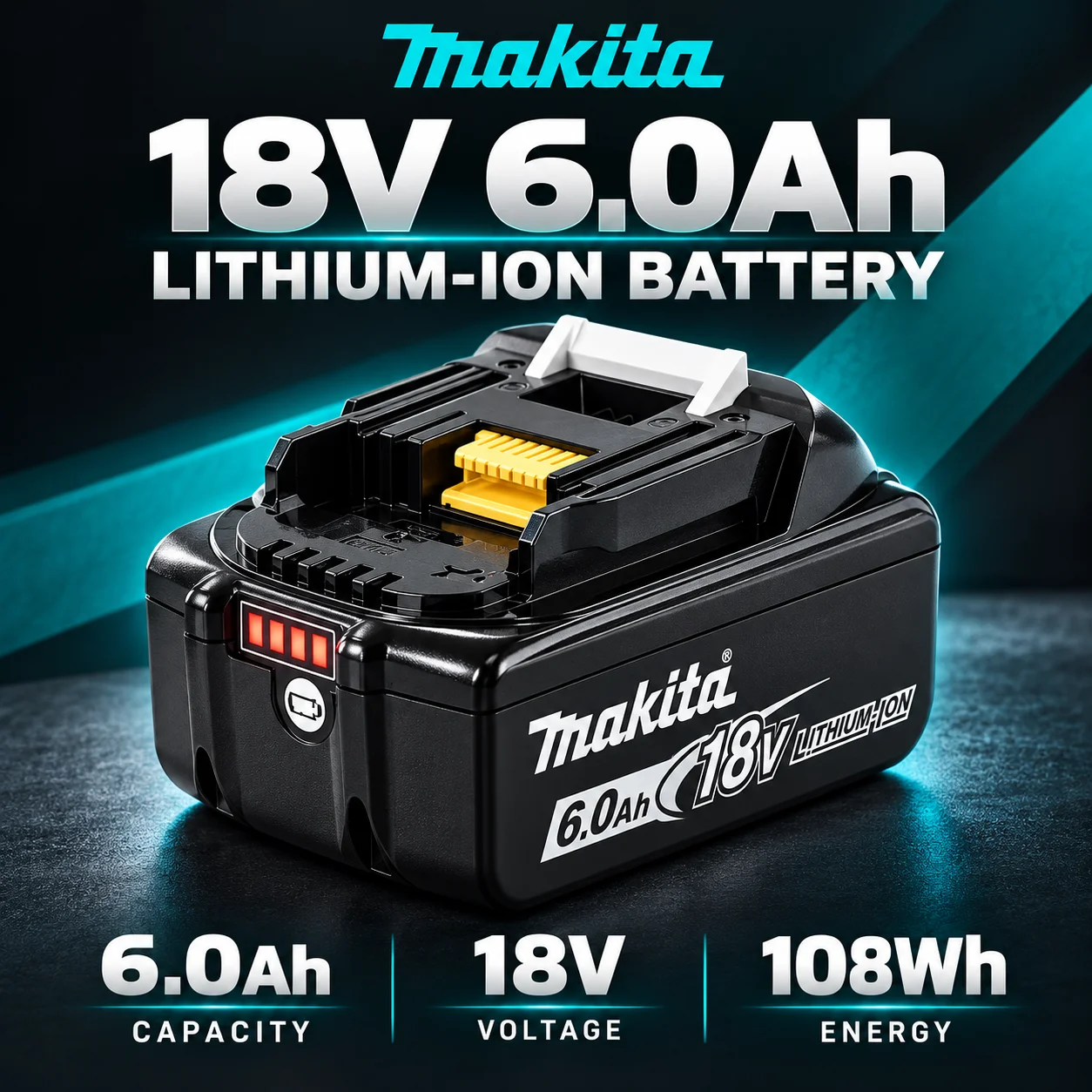 Genuine Makita 18V Li-ion Battery 5.0Ah 6.0Ah Replacement For BL1860B BL1850B BL1815 Cordless Power Tools