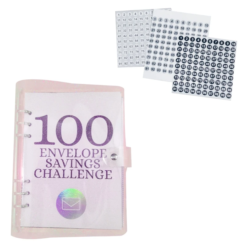 100 Day Challenge Money Saving Binder 100 Envelopes Money Saving Challenge: A Fun And Easy Budget Planner Durable Pink