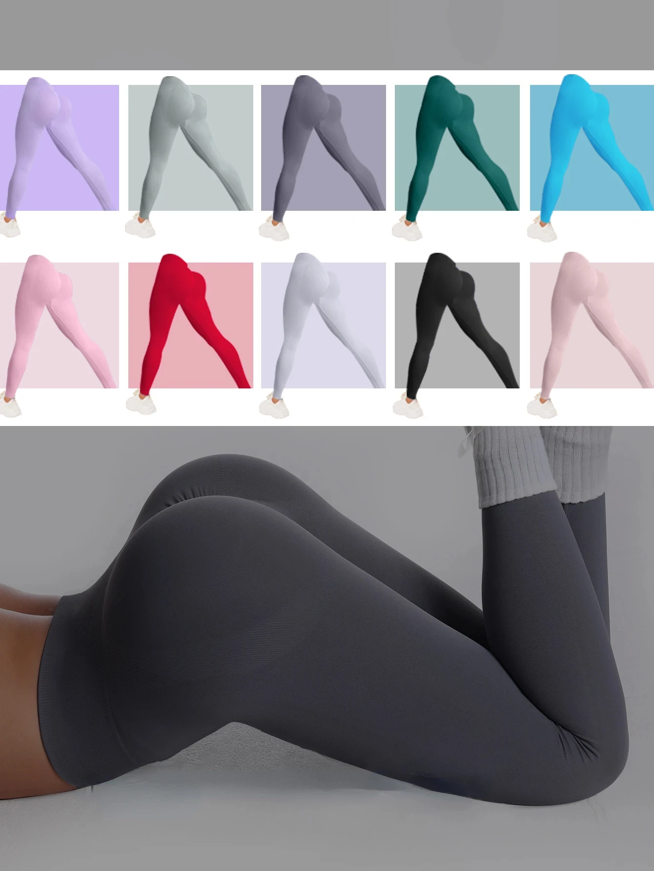 

Seamless Yoga Pants High Waist Gym Leggings Female Running Tights Tummy Control Solid Color Leggings Stretching equipment Yoga
