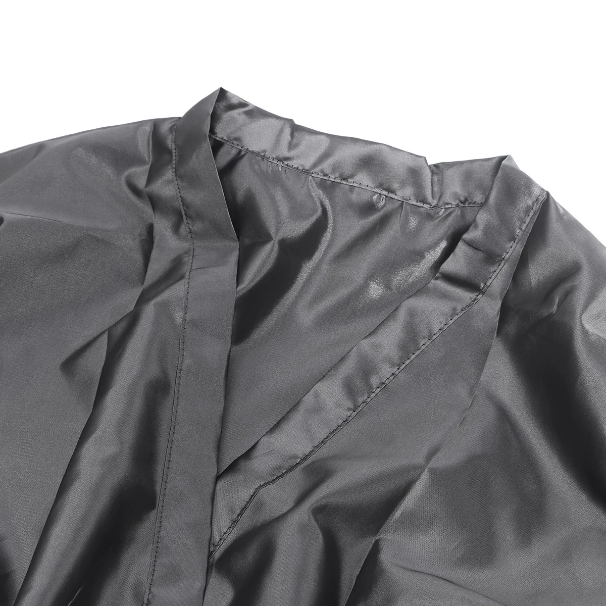 Salon Client Gown Silver Grey Adjustable Tie Waist Hair Salon Smock Waterproof Lightweight Breathable Hair Cutting Cloth Cape
