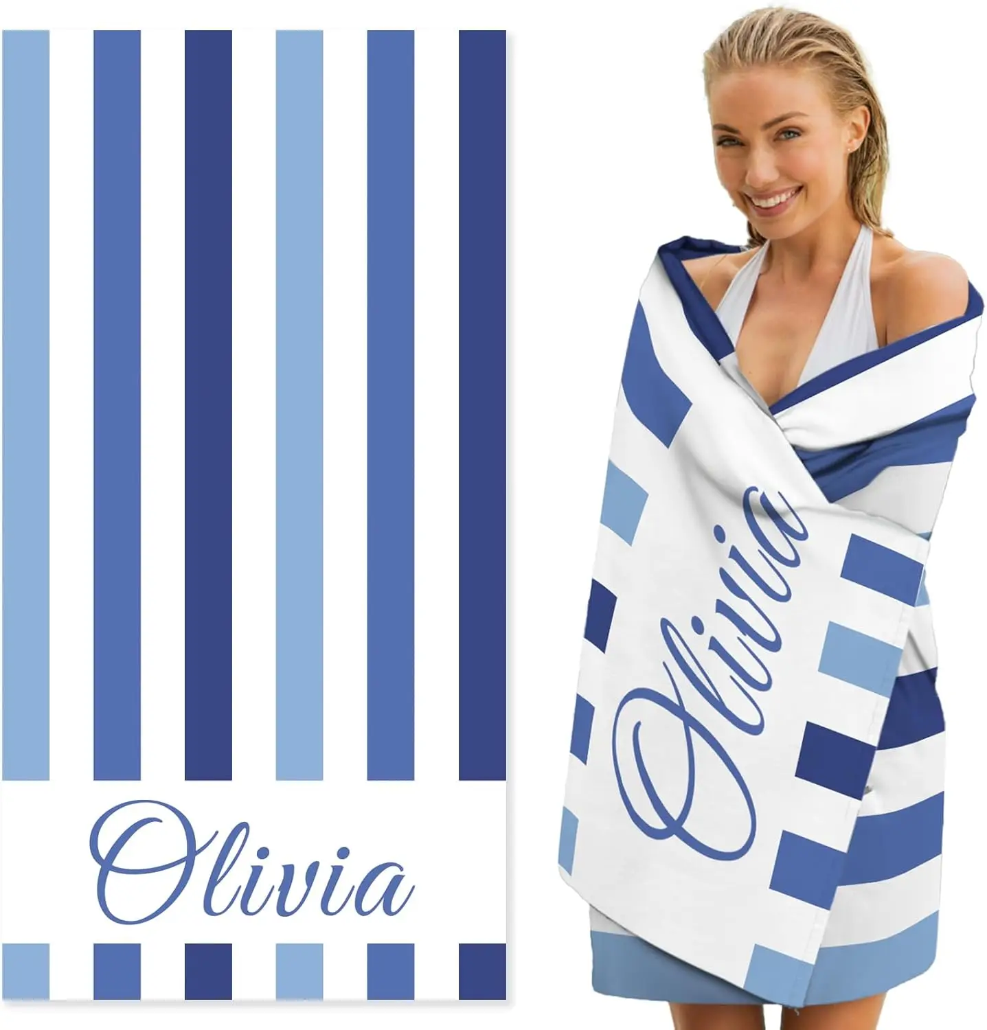 

Пляжное полотенце с именем на заказ, полосатое, детское, персонализированное, для бассейна и отпуска, из микрофибры, не впитывающее песок