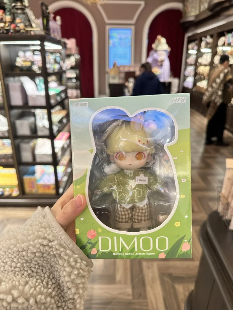 Anime Figure Dimoo Holiday Rabbit Action Doll 14cm High Bjd Doll Bear Handmade Model Dolls Action Figures Collectible Toy Gifts