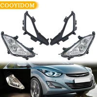 Para Hyundai Elantra i35 2014-2016 luces antiniebla del parachoques delantero del coche lámpara de conducción conjunto de faros antiniebla cubierta parrilla piezas de automóvil