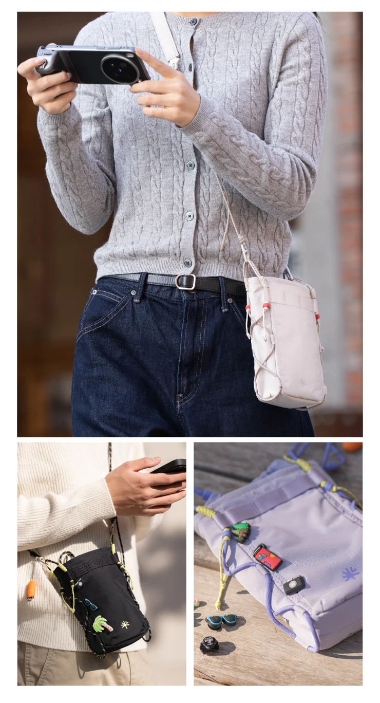 PGYTECH OneGo Casual Umhängetasche Leichte Kameratasche mit Kordelzug Handtasche für iPhone 12-17 – Detail 11