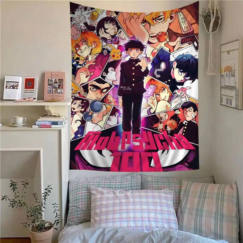 اليابان أنيمي الغوغاء النفسي 100 الكرتون نسيج ديكورات جدرانية للتعليق ديكور المنزل المنزلي