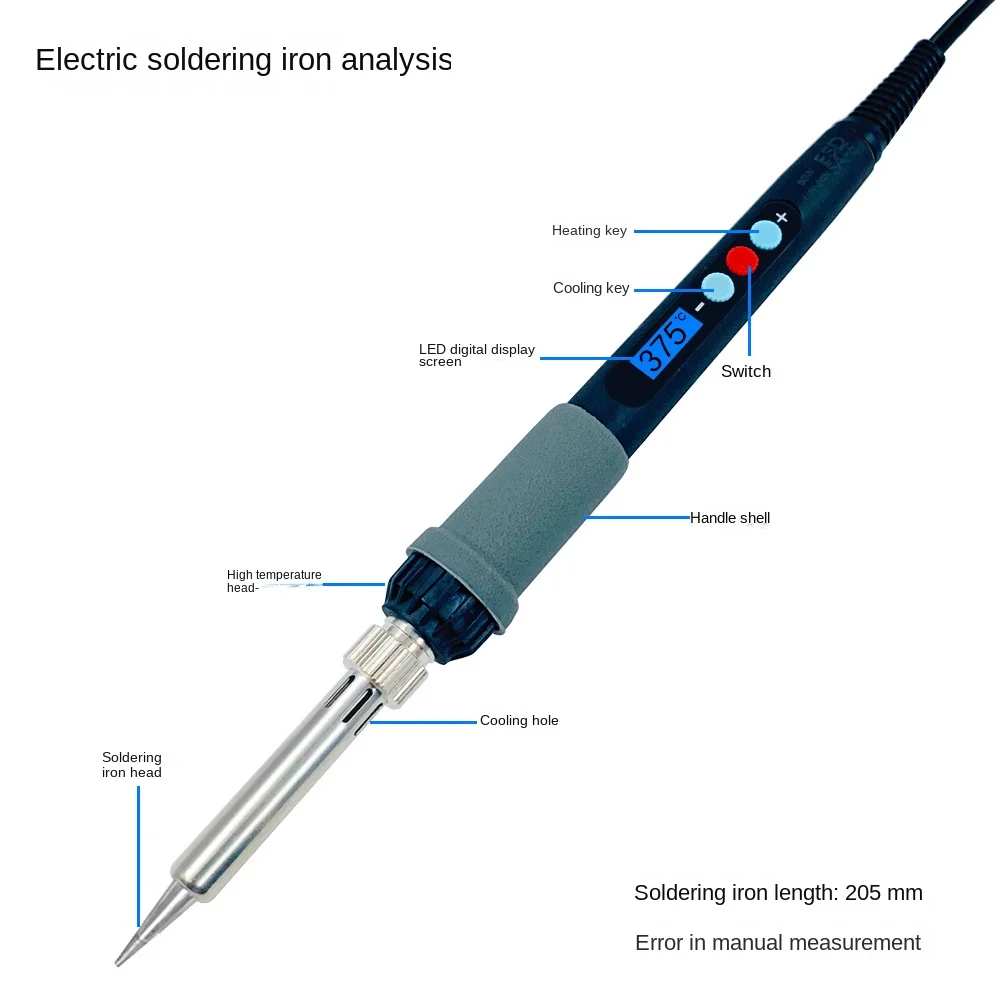 60W Digital Display Constant Temperature Adjustable Electric Soldering Iron Electronic Repair Tool Solder Welding Tool Set