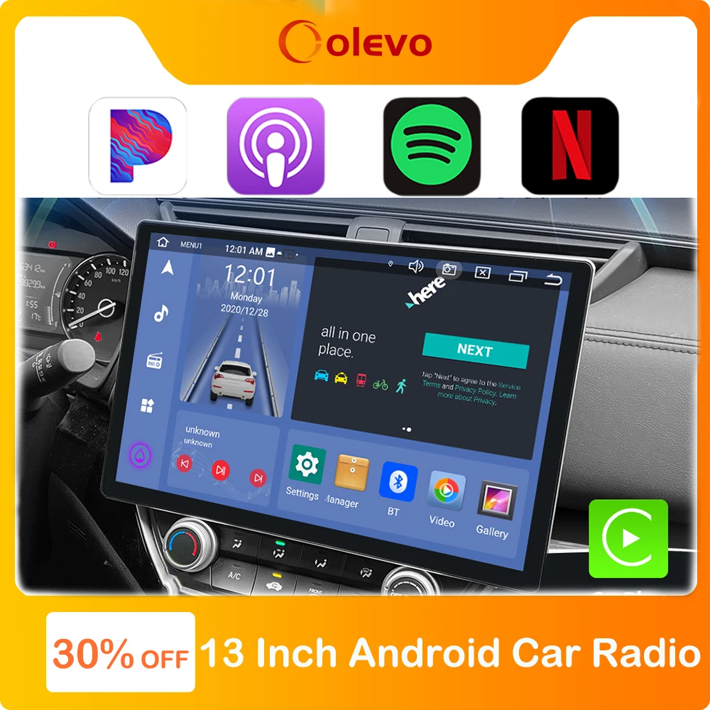 Olevo Car Radio Android Screen Automotive Multimedia Carplay Dsp 4G Car Intelligent Systems For Ford Audi Mercedes Honda Civic