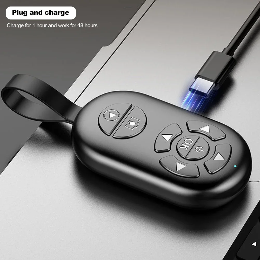 Para Tiktok foto cepillo vídeo Bluetooth Control remoto haga clic en la novela página que gira el teléfono móvil Bluetooth retardador