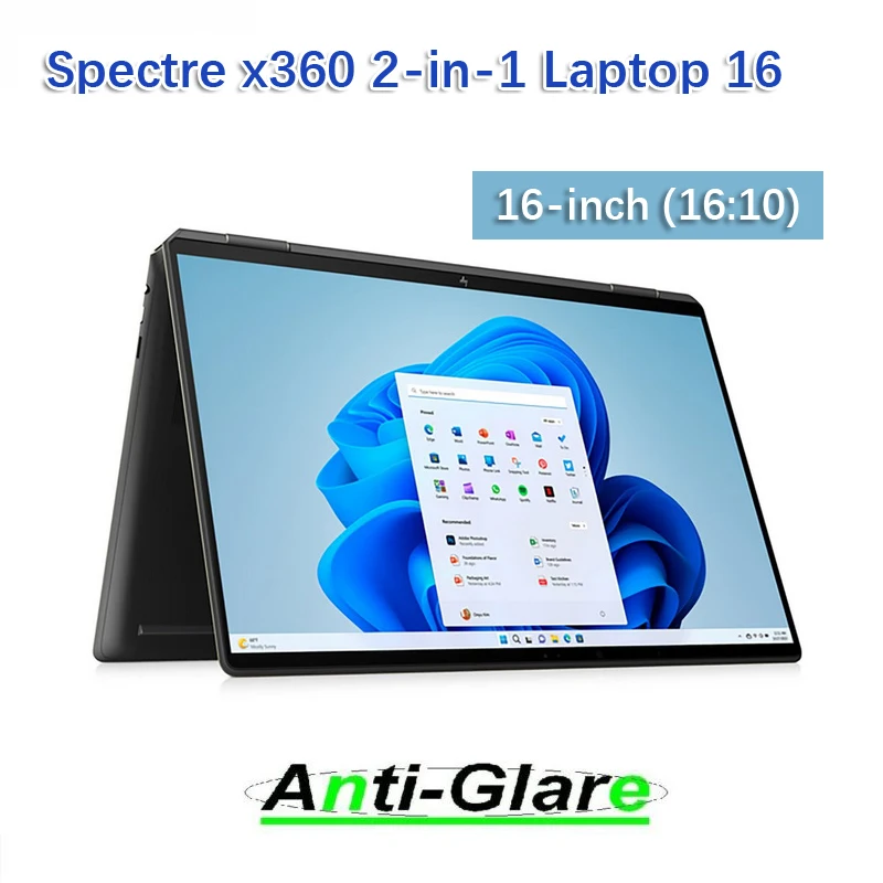 2X Anti Blue Light and Anti Glare Screen Protector for HP Spectre x360 2-in-1 Laptop 16-aa0000ca 16-aa0010ca 16